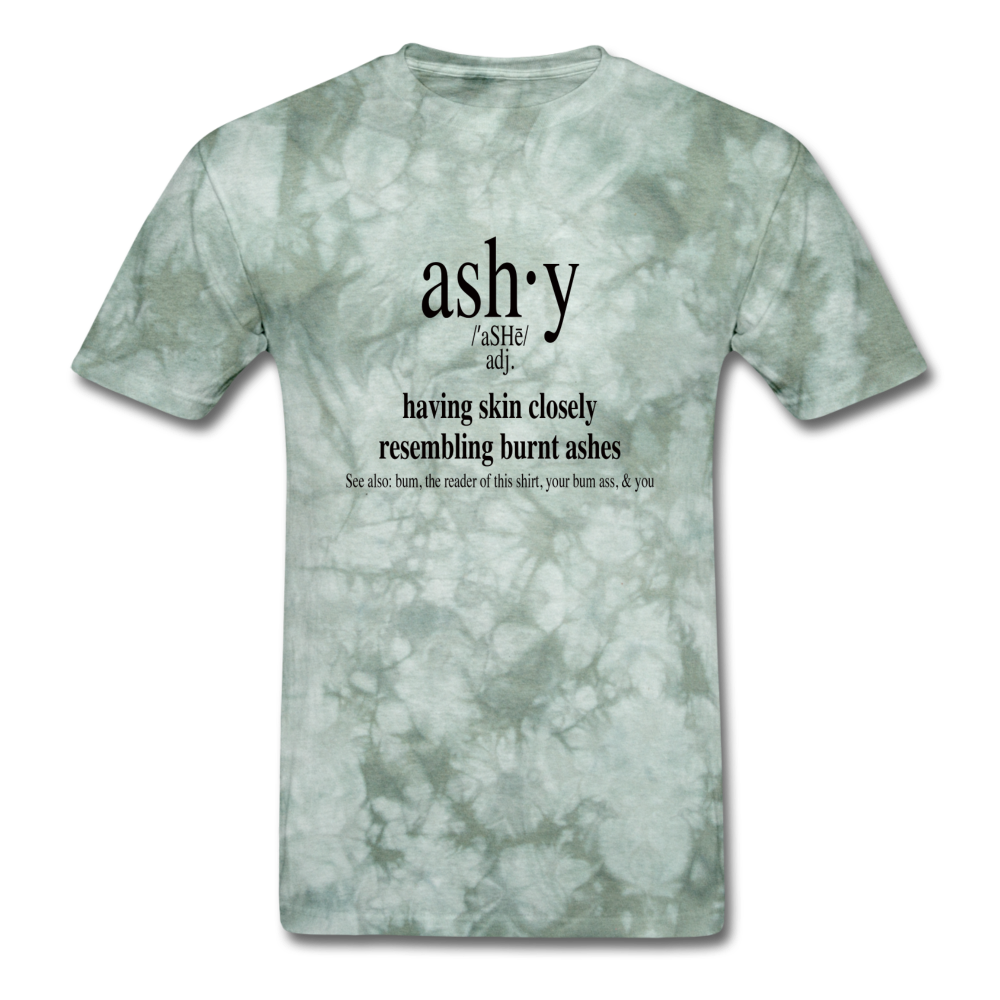 Men's T-Shirt Ashy Definition (black) - Unisex T-Shirt - Neter Gold - military green tie dye / S - NTRGLD