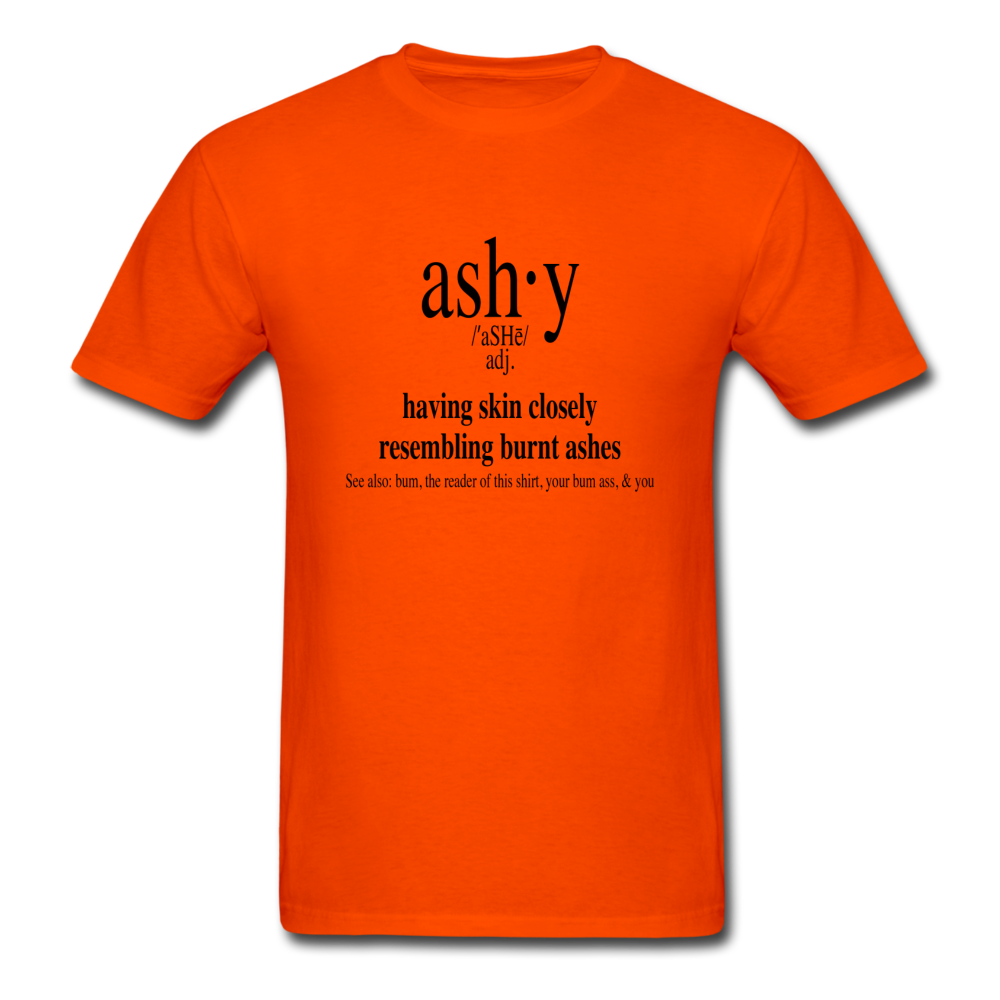 Men's T-Shirt Ashy Definition (black) - Unisex T-Shirt - Neter Gold - orange / S - NTRGLD