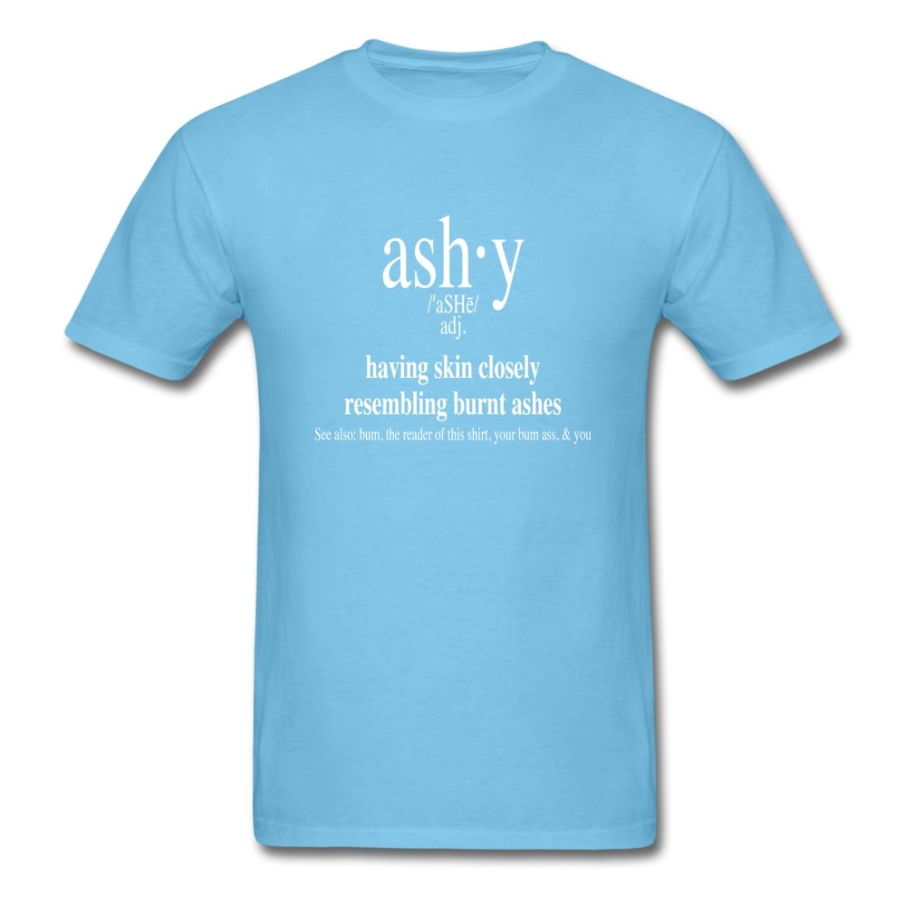Men's T-Shirt Ashy Definition (white) - Unisex's T-Shirt - Neter Gold - aquatic blue / S - NTRGLD