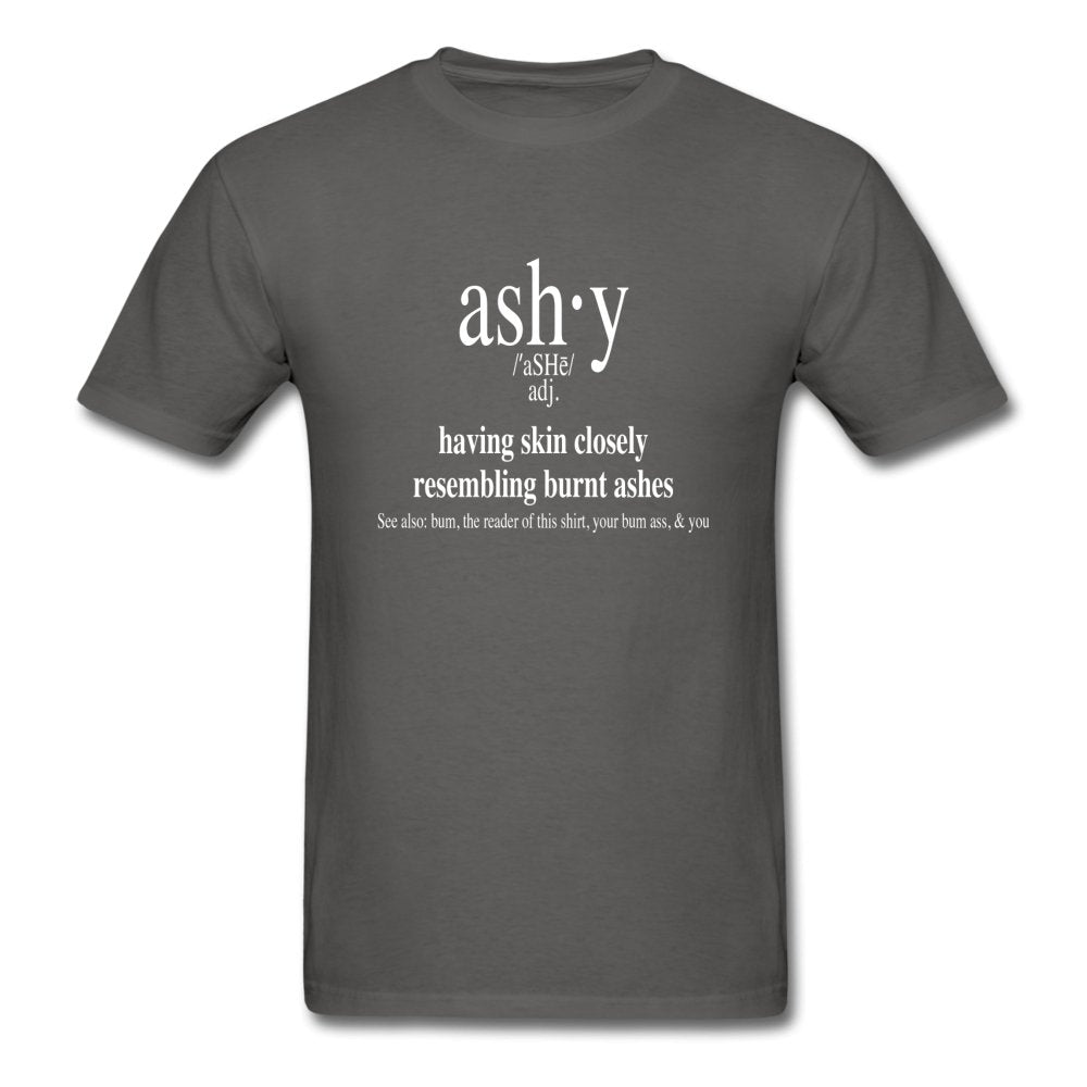 Men's T-Shirt Ashy Definition (white) - Unisex's T-Shirt - Neter Gold - charcoal / S - NTRGLD