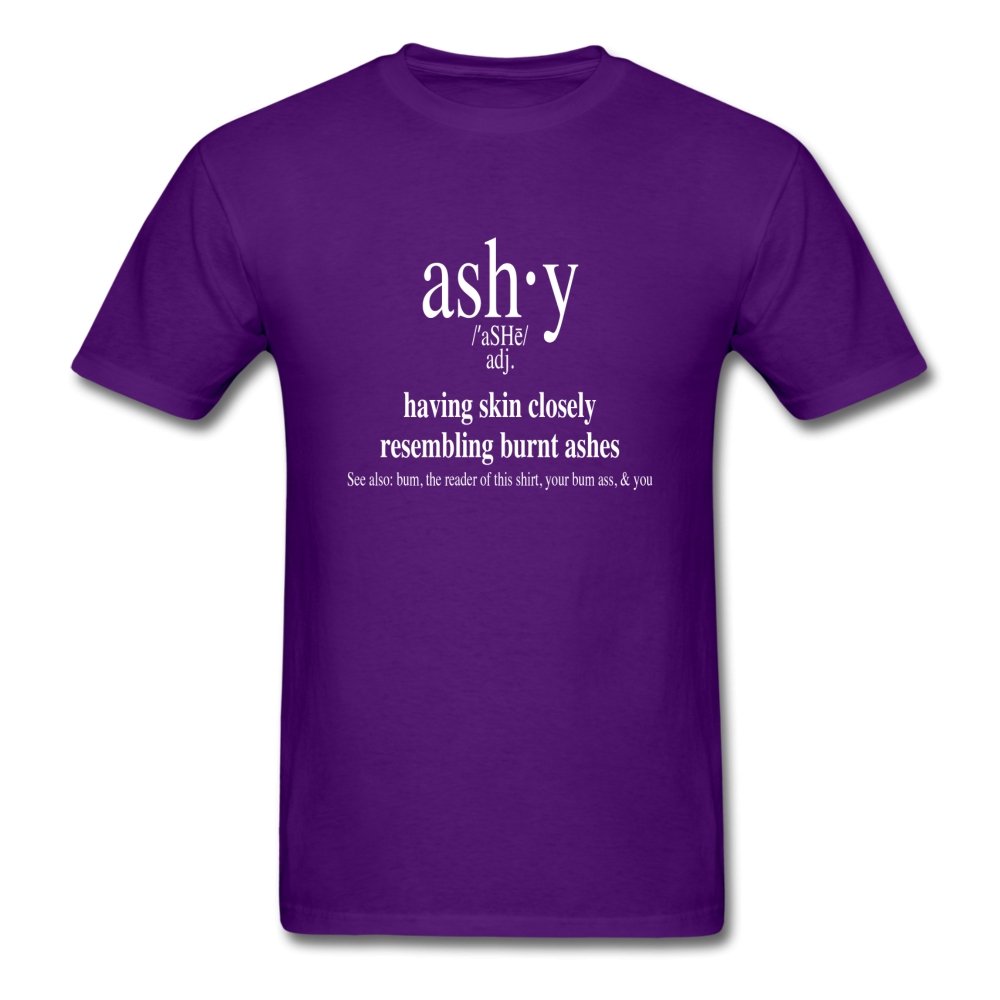 Men's T-Shirt Ashy Definition (white) - Unisex's T-Shirt - Neter Gold - purple / S - NTRGLD