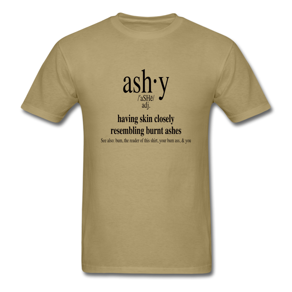 Men's T-Shirt Ashy Definition (black) - Unisex T-Shirt - Neter Gold - khaki / S - NTRGLD