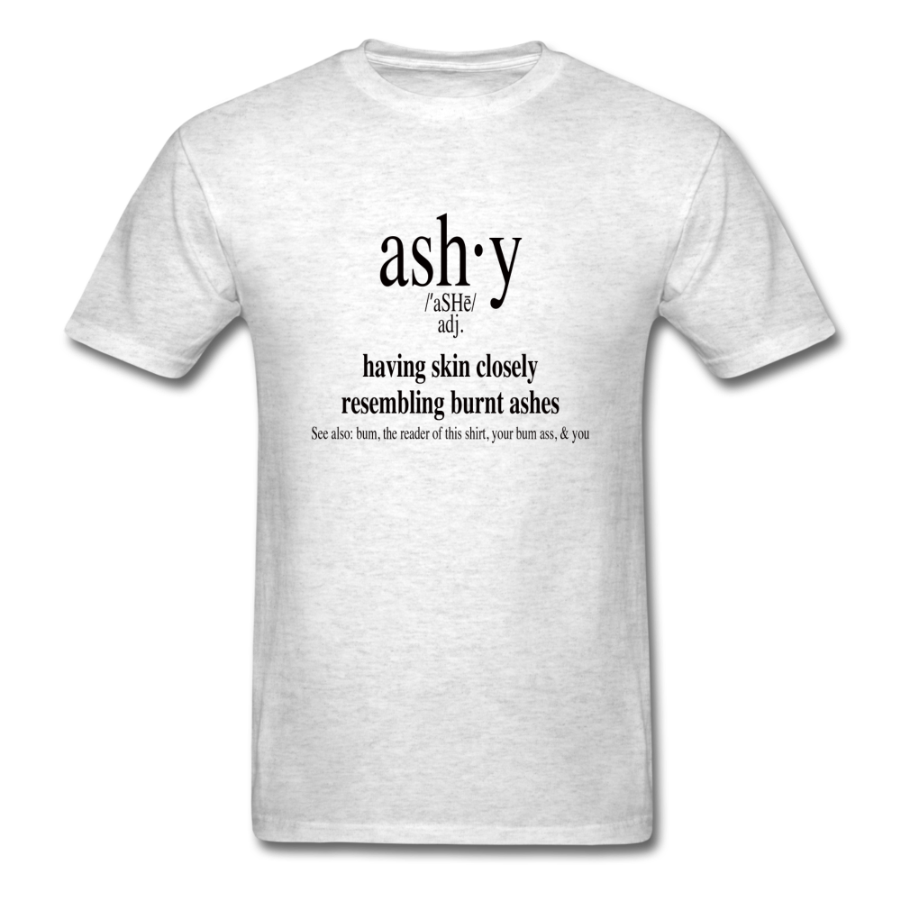Men's T-Shirt Ashy Definition (black) - Unisex T-Shirt - Neter Gold - light heather grey / S - NTRGLD