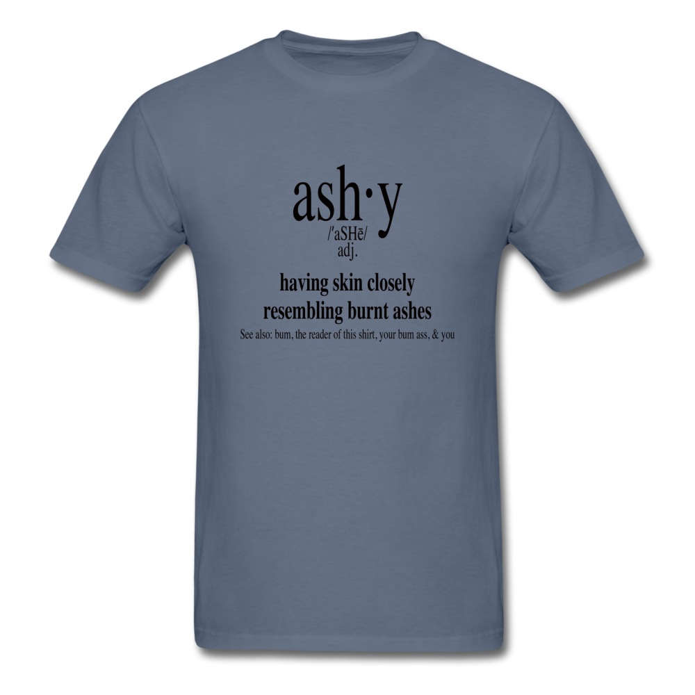 Men's T-Shirt Ashy Definition (black) - Unisex T-Shirt - Neter Gold - denim / S - NTRGLD