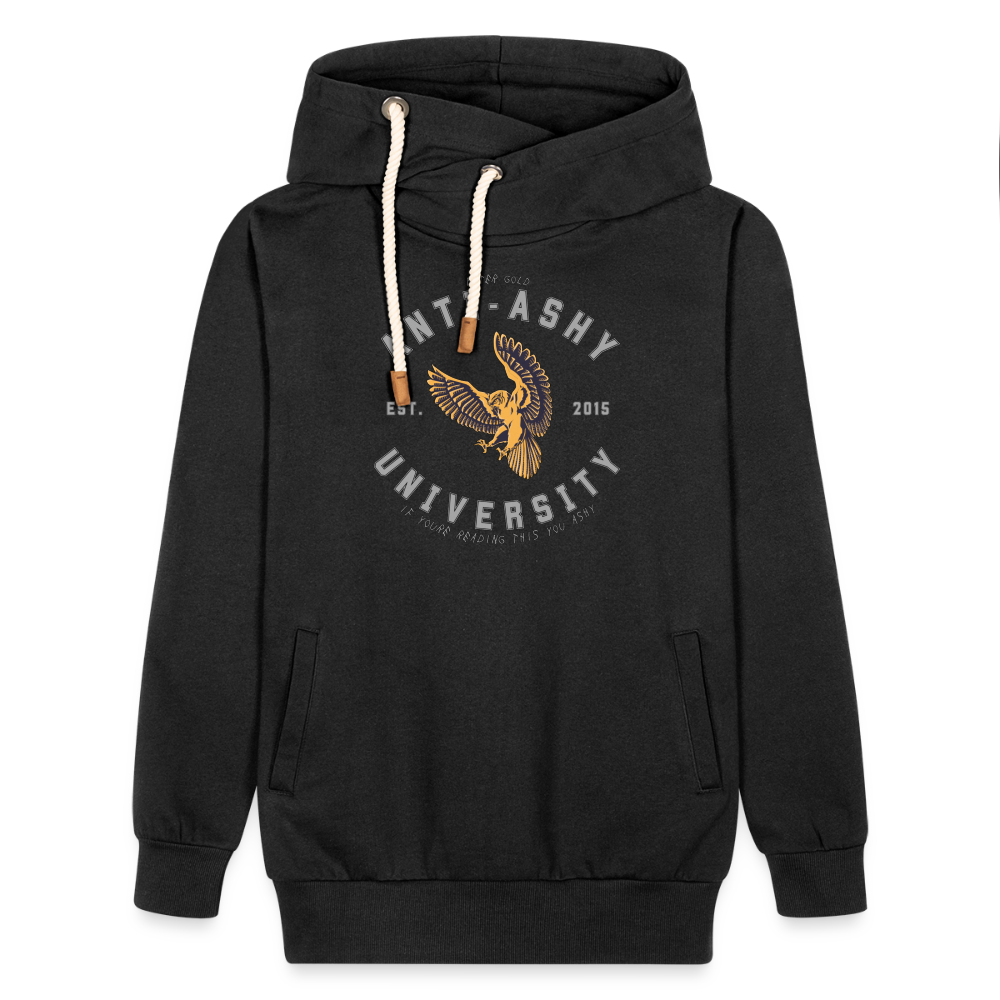 ANTI-ASHY UNIVERSITY (Gray) - Shawl Collar Hoodie - black