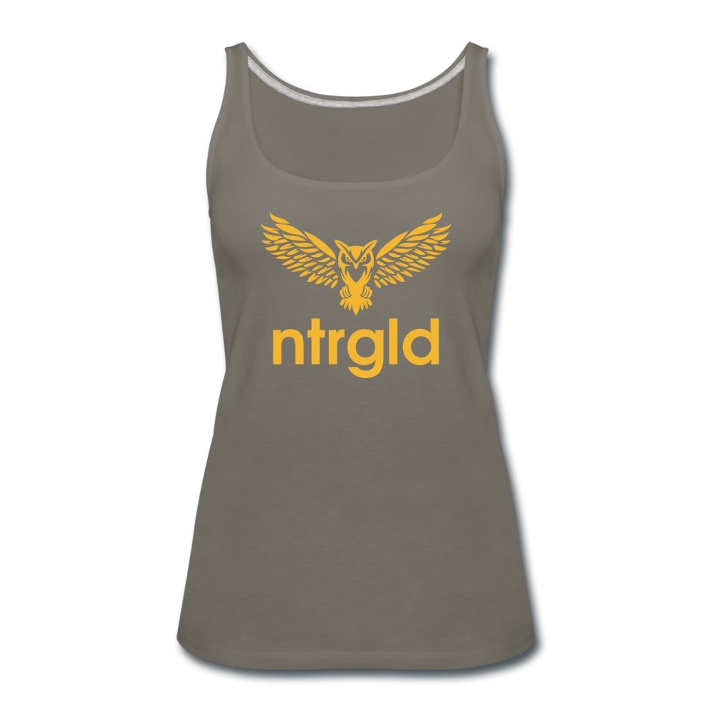 Women’s Premium Tank Top | Spreadshirt 917 NTRGLD Logo - Women’s Tank Top - Neter Gold - asphalt gray / S - NTRGLD