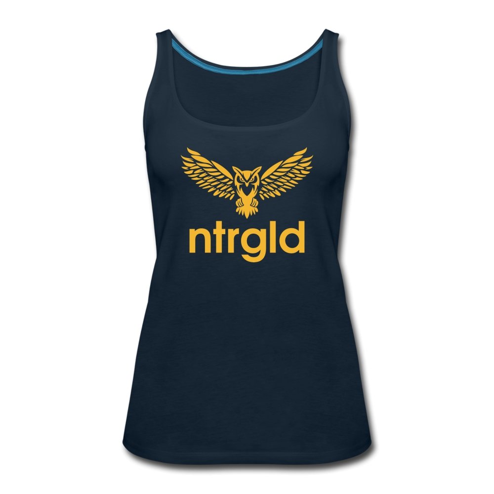 Women’s Premium Tank Top | Spreadshirt 917 NTRGLD Logo - Women’s Tank Top - Neter Gold - deep navy / S - NTRGLD