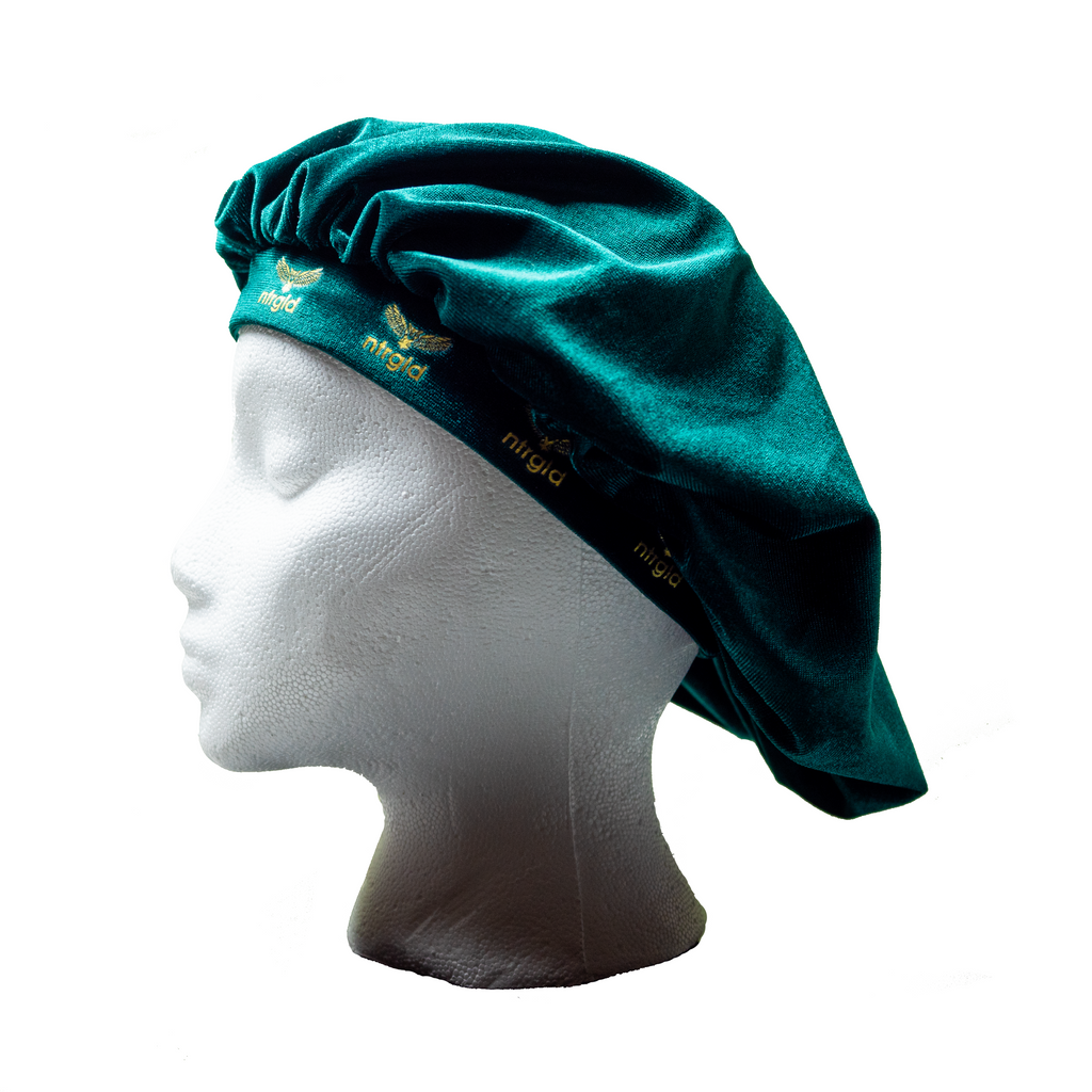 Velvet Bonnet || Satin Lined - Neter Gold - Emerald Green - NTRGLD